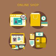 flat design concept of online shop