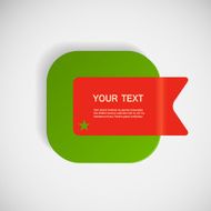 vector green square with a red flag
