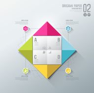 Infographics Origami colorful paper for business design