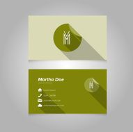 Simple Business Card Template with Alphabet Letter M N2