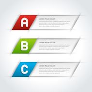 Vector step options banners and letters A B C N3