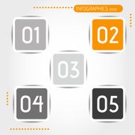 orange rounded square buttons with numbers