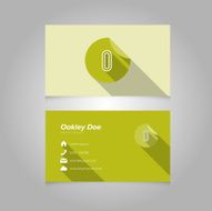Simple Business Card Template with Alphabet Letter O N2