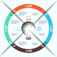 Modern paper infographics in a pie chart N2