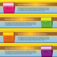 Set of Colorful Banners With Option Number