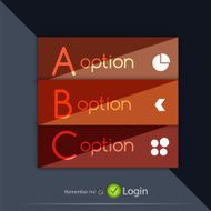 Glossy ribbon option buttons banners design