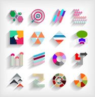 Flat long shadow infographic designs