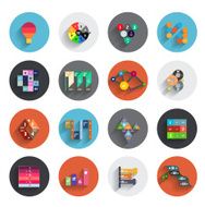 Infographic in colorful circles Flat icon set