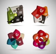 3d infographic shapes design