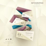 abstract origami paper infographics