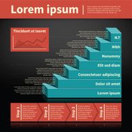Retro vector stairs infographics abstract banner template design