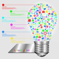 Light bulb with colorful education icon N2