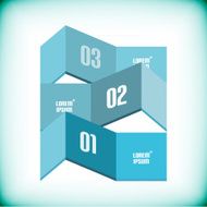 3d paper infographic design template