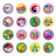Infographic in colorful circles Flat icons set