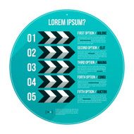 Retro circle infographics banner design