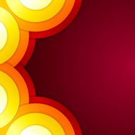 Abstract yellow orange and red paper round shapes