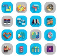 Flat long shadow infographic designs N4