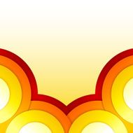 Abstract red and orange circles vector background