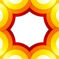 Abstract red and orange circles vector background N6