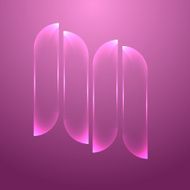 Design pink glass banners set