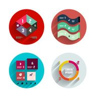 Trendy flat long shadow infographic designs