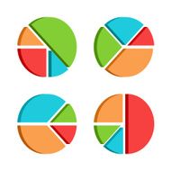 Set of business diagrams template with four segments
