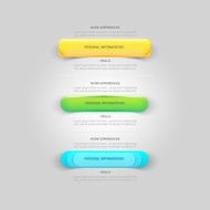 Website design template navigation elements very detailed colored buttons