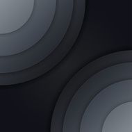 Abstract dark grey paper circles vector background