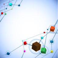 Abstract flying connected cubes