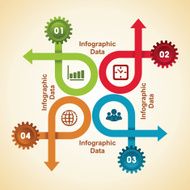 Creative gears Info-graphics options banner N25