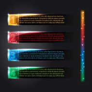 Set of colorful infographics glowing options