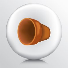 Round Icon With Terra Cotta Tipped Flower Pot N2