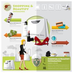 Woman Shopping Beautify And Lifestyle Infographic