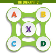 Simply infographic five parts connections