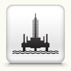 Square Button with Oil Rig interface icon