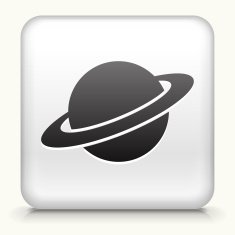 Square Button with Saturn interface icon