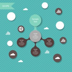 vector colorful metaball round diagram infographics N23