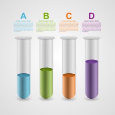 Science and medicine Infographic in the form of test tubes