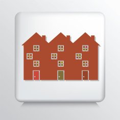 Square Architecture Icon RowHouses