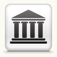 Square Button with Building and Columns N2