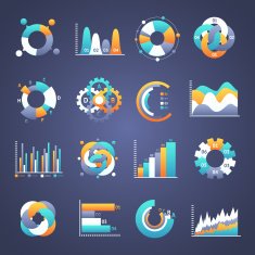 Set of infographics charts and diagrams for your design N2