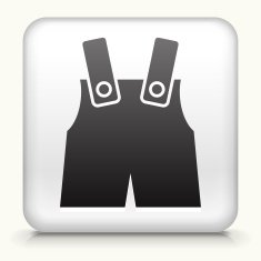 Square Button with Baby Overalls