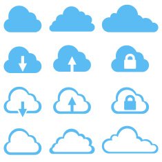 Vector Set of Cloud Icons N3