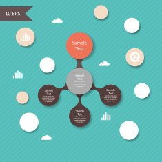 vector colorful metaball round diagram N8