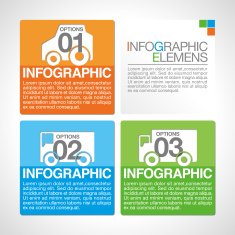Abstract infographics Car & bus truck N3