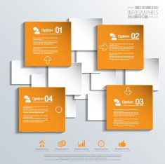Abstract 3D paper Infographic N61