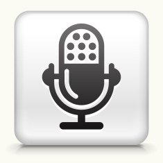 Square Button with Recording Microphone