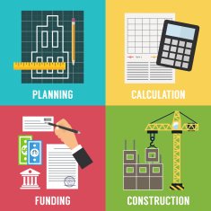 Construction process Infographic Vector template