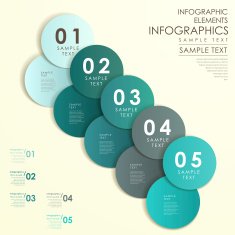 abstract circle label infographics