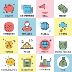 businee line icons set N2